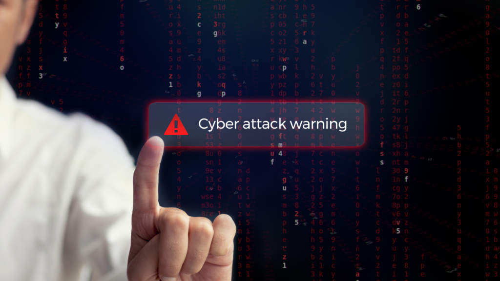 Cyber Attack Warnung auf dem Bildschrim