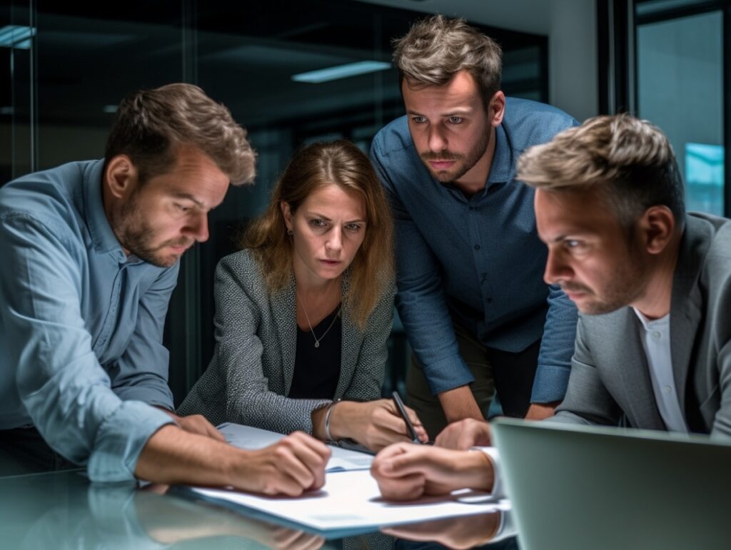 Sicherheitsexperten die an IT Sicherheitskonzept arbeiten